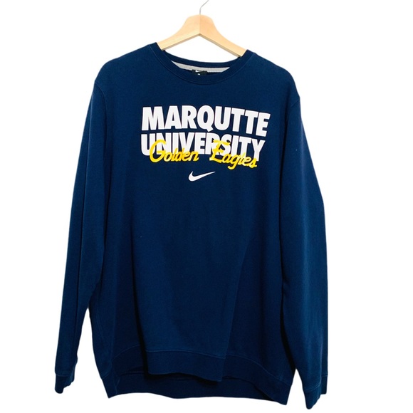 Nike Marquette University Golden Eagles Sweatshirt Navy Blue Size XL Long Sleeve - Picture 1 of 9